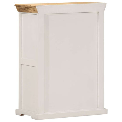 vidaXL Sideboard White and Brown 55x30x73 cm Solid Rough Wood Mango