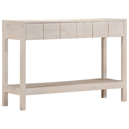 vidaXL Console Table White 110x35x75 cm Solid Wood Mango