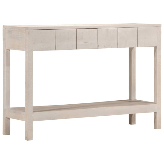 vidaXL Console Table White 110x35x75 cm Solid Wood Mango