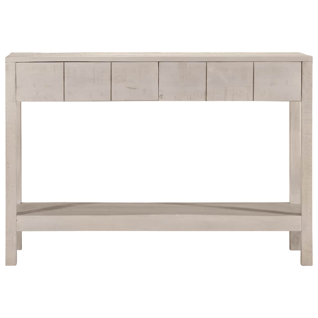 vidaXL Console Table White 110x35x75 cm Solid Wood Mango