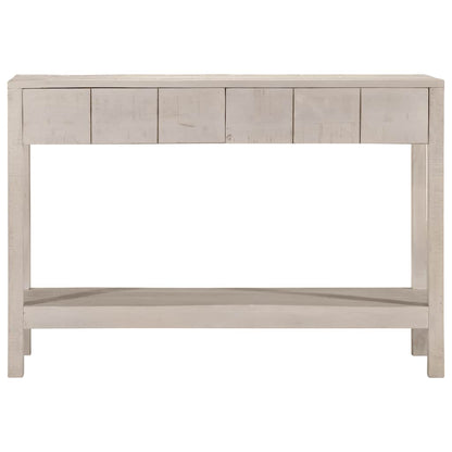 vidaXL Console Table White 110x35x75 cm Solid Wood Mango