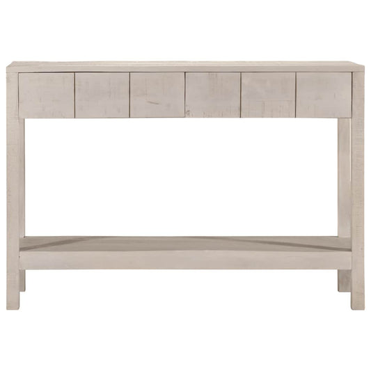 vidaXL Console Table White 110x35x75 cm Solid Wood Mango