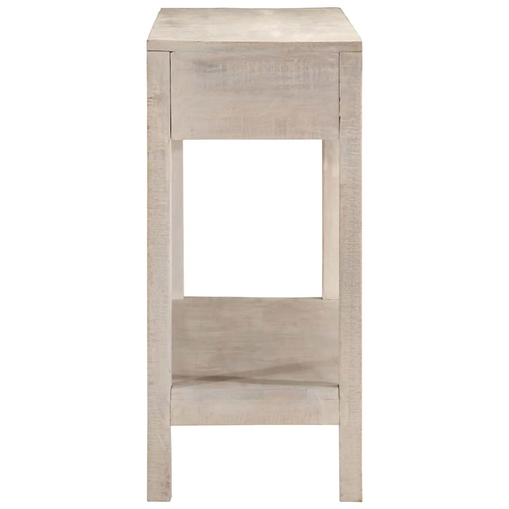 vidaXL Console Table White 110x35x75 cm Solid Wood Mango