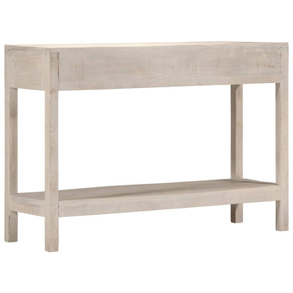 vidaXL Console Table White 110x35x75 cm Solid Wood Mango