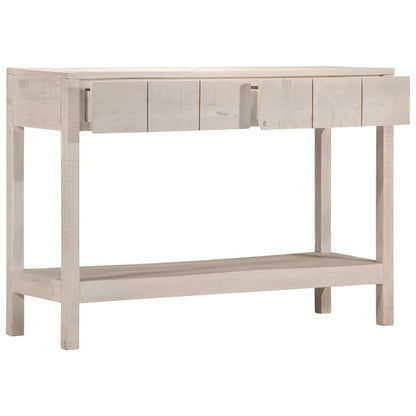 vidaXL Console Table White 110x35x75 cm Solid Wood Mango
