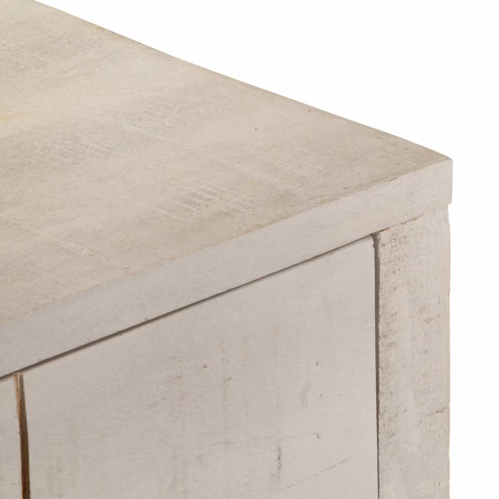 vidaXL Console Table White 110x35x75 cm Solid Wood Mango