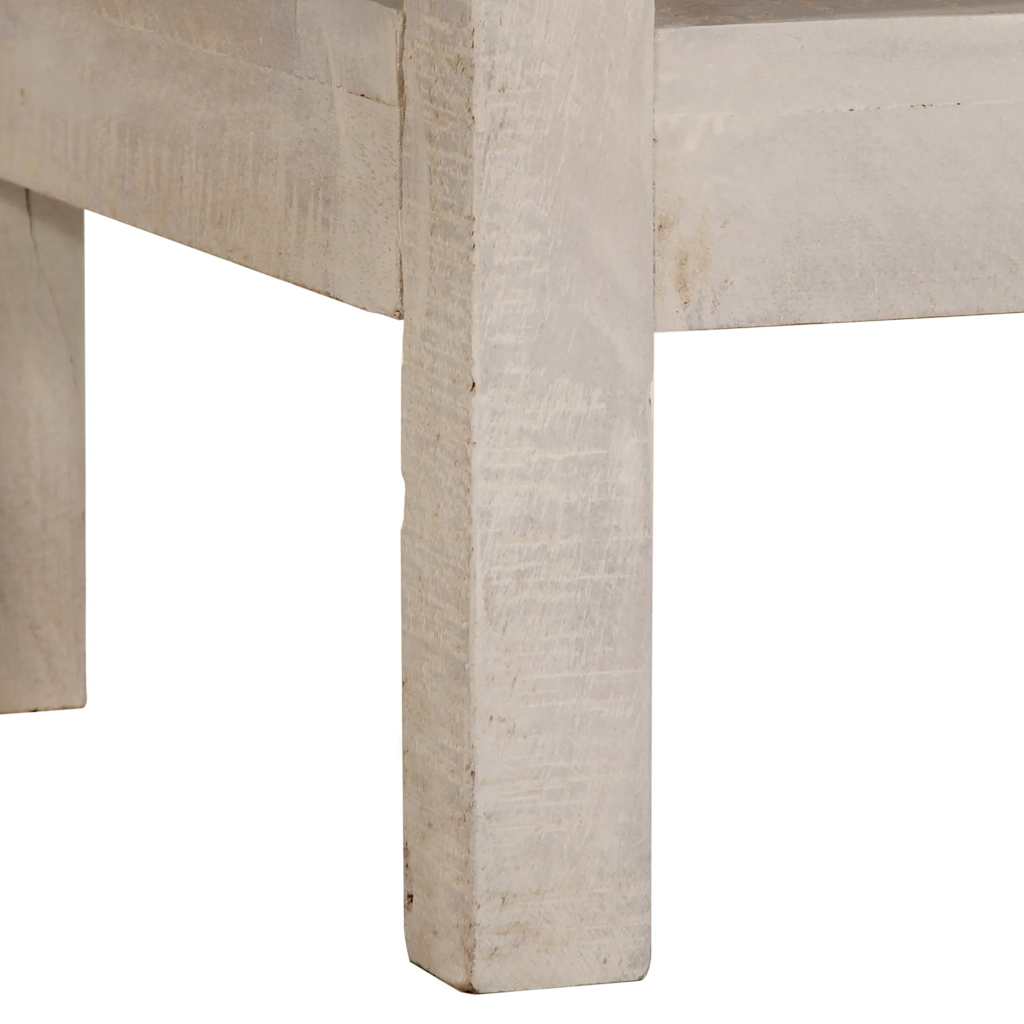 vidaXL Console Table White 110x35x75 cm Solid Wood Mango