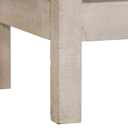 vidaXL Console Table White 110x35x75 cm Solid Wood Mango