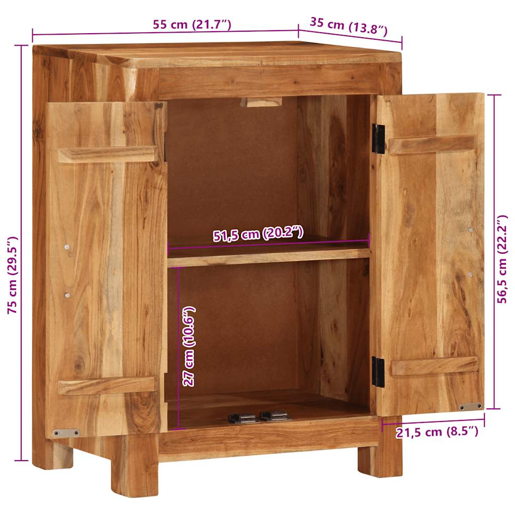 vidaXL Sideboard 55x35x75 cm Solid Wood Acacia