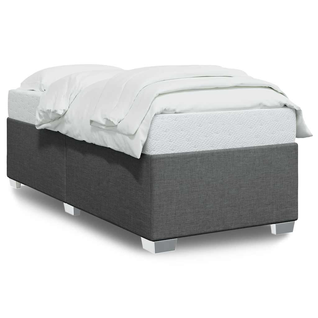 vidaXL Bed Frame without Mattress Dark Grey Single Fabric