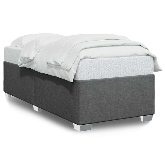 vidaXL Bed Frame without Mattress Dark Grey Single Fabric