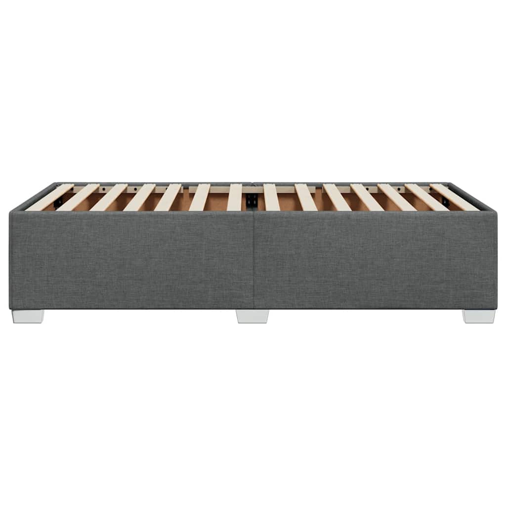 vidaXL Bed Frame without Mattress Dark Grey Single Fabric