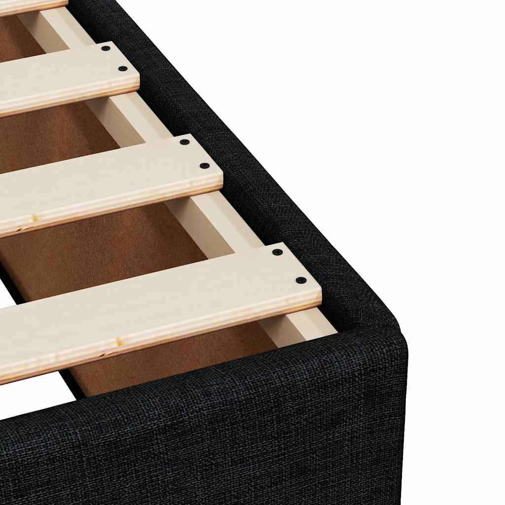 vidaXL Bed Frame without Mattress Black Single Fabric