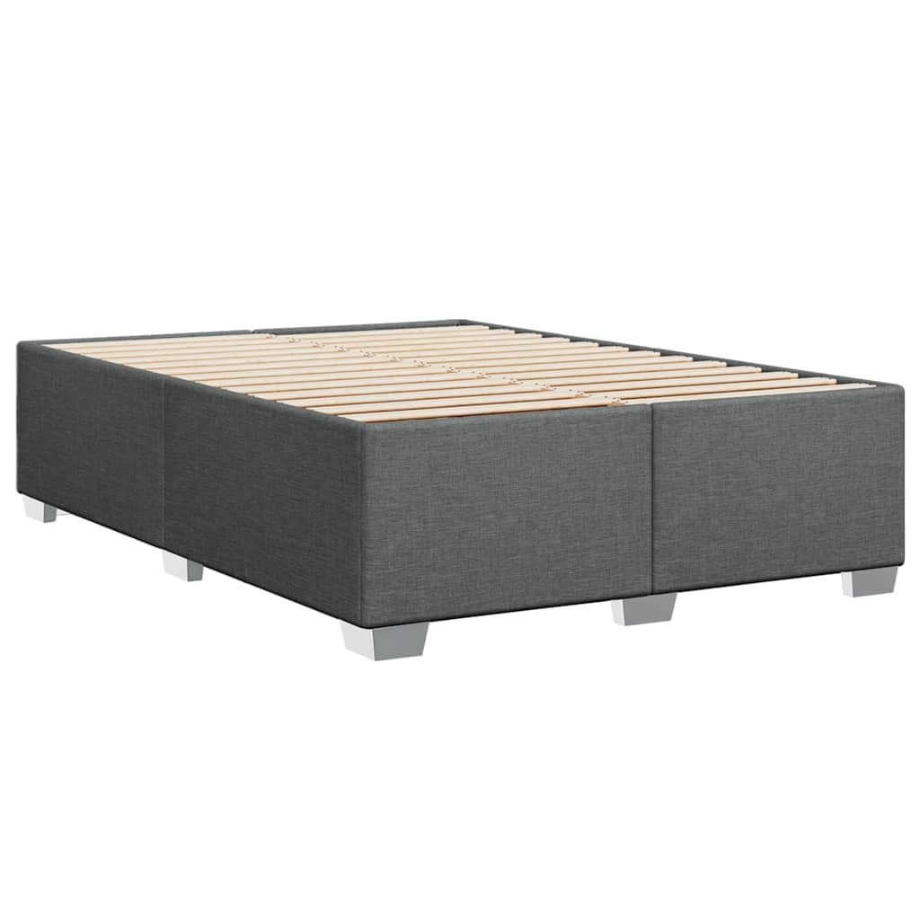 vidaXL Bed Frame without Mattress Dark Grey Double Fabric