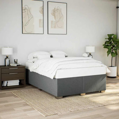 vidaXL Bed Frame without Mattress Dark Grey Double Fabric