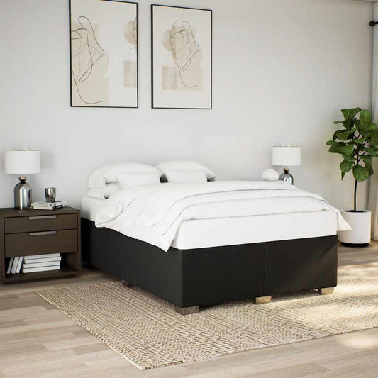 vidaXL Bed Frame without Mattress Black Double Fabric