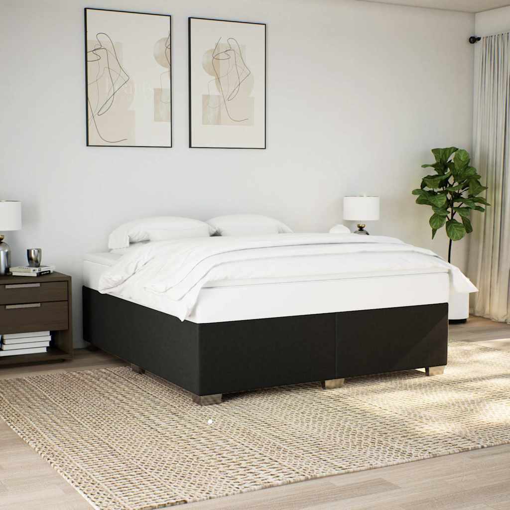 vidaXL Bed Frame without Mattress Black Super King Fabric