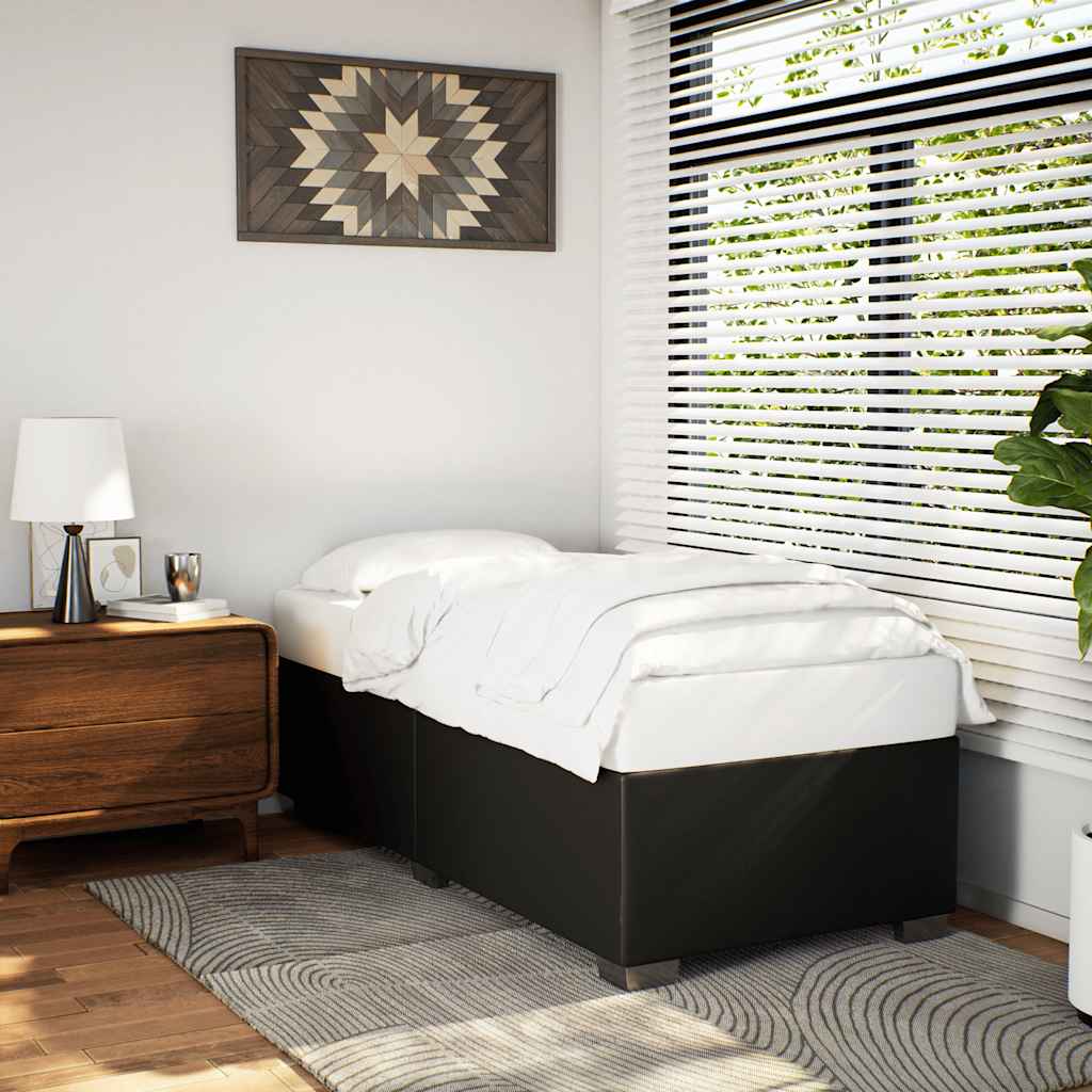 vidaXL Bed Frame without Mattress Black Single Faux Leather