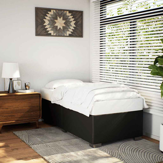 vidaXL Bed Frame without Mattress Black Single Faux Leather