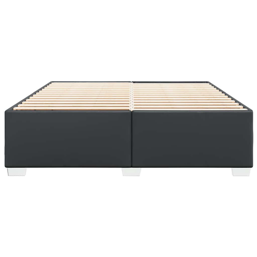 vidaXL Bed Frame without Mattress Black Super King Faux Leather