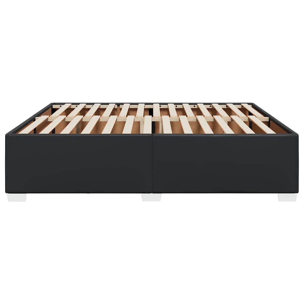vidaXL Bed Frame without Mattress Black Super King Faux Leather