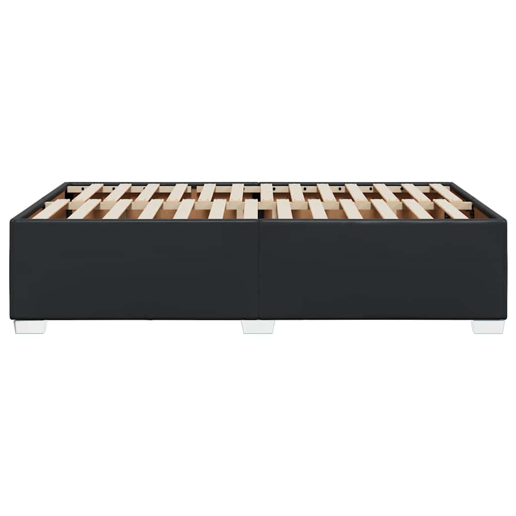 vidaXL Bed Frame without Mattress Black Double Faux Leather