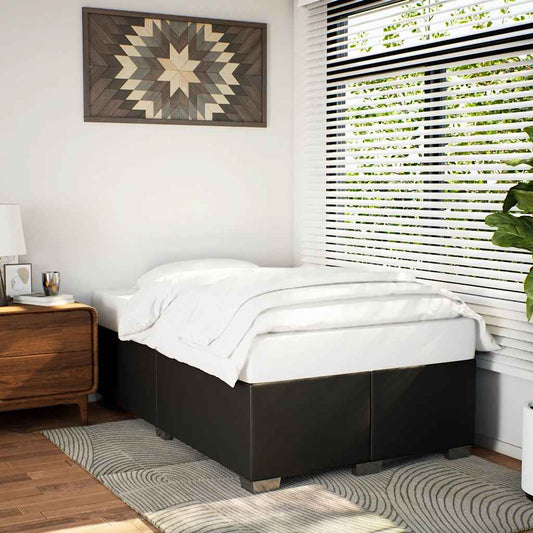 vidaXL Bed Frame without Mattress Black Double Faux Leather
