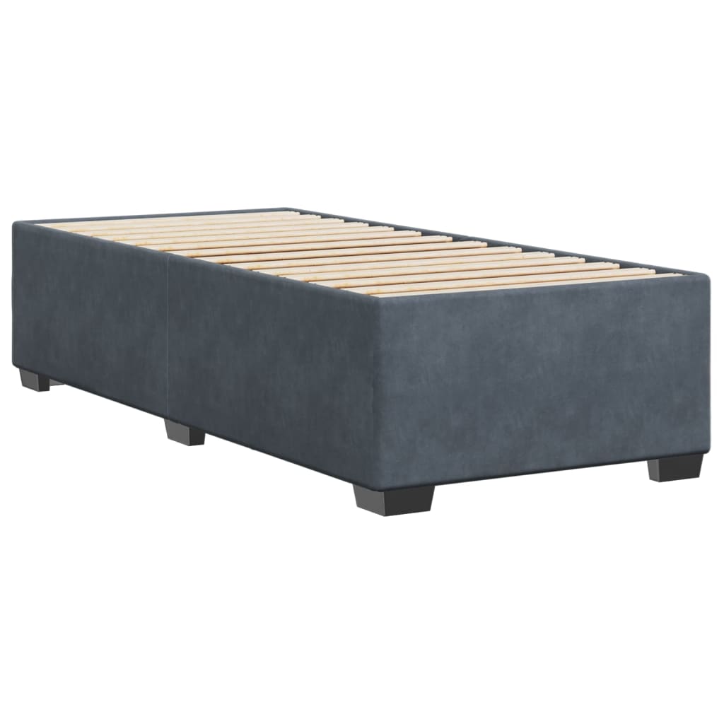 vidaXL Bed Frame without Mattress Dark Grey 90x190 cm Single Velvet