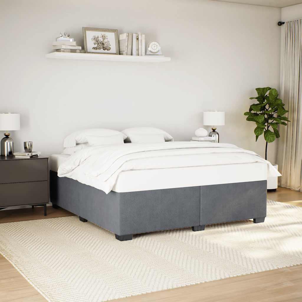 vidaXL Bed Frame without Mattress Dark Grey Super King Velvet