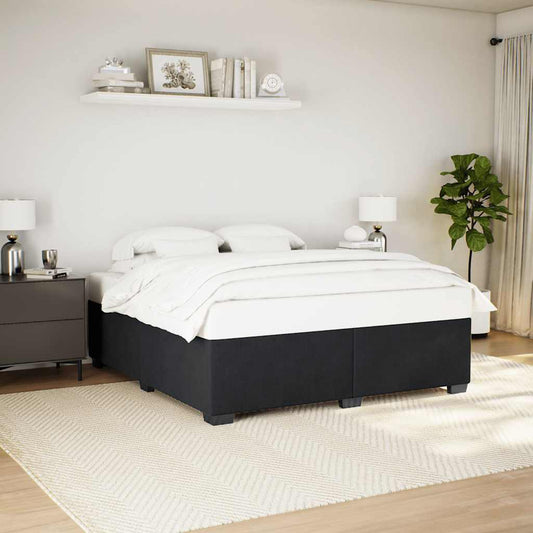 vidaXL Bed Frame without Mattress Black Super King Velvet