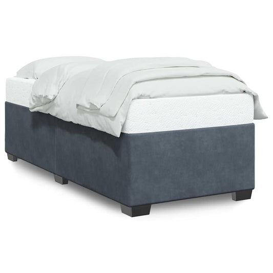 vidaXL Bed Frame without Mattress Dark Grey Single Velvet