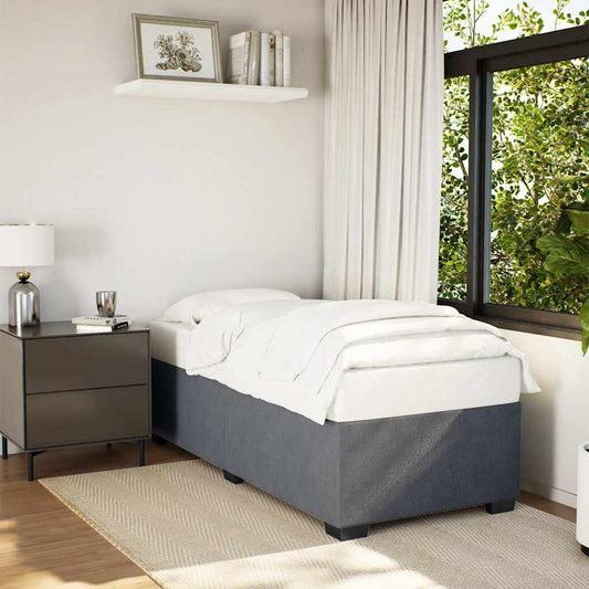 vidaXL Bed Frame without Mattress Dark Grey Single Velvet