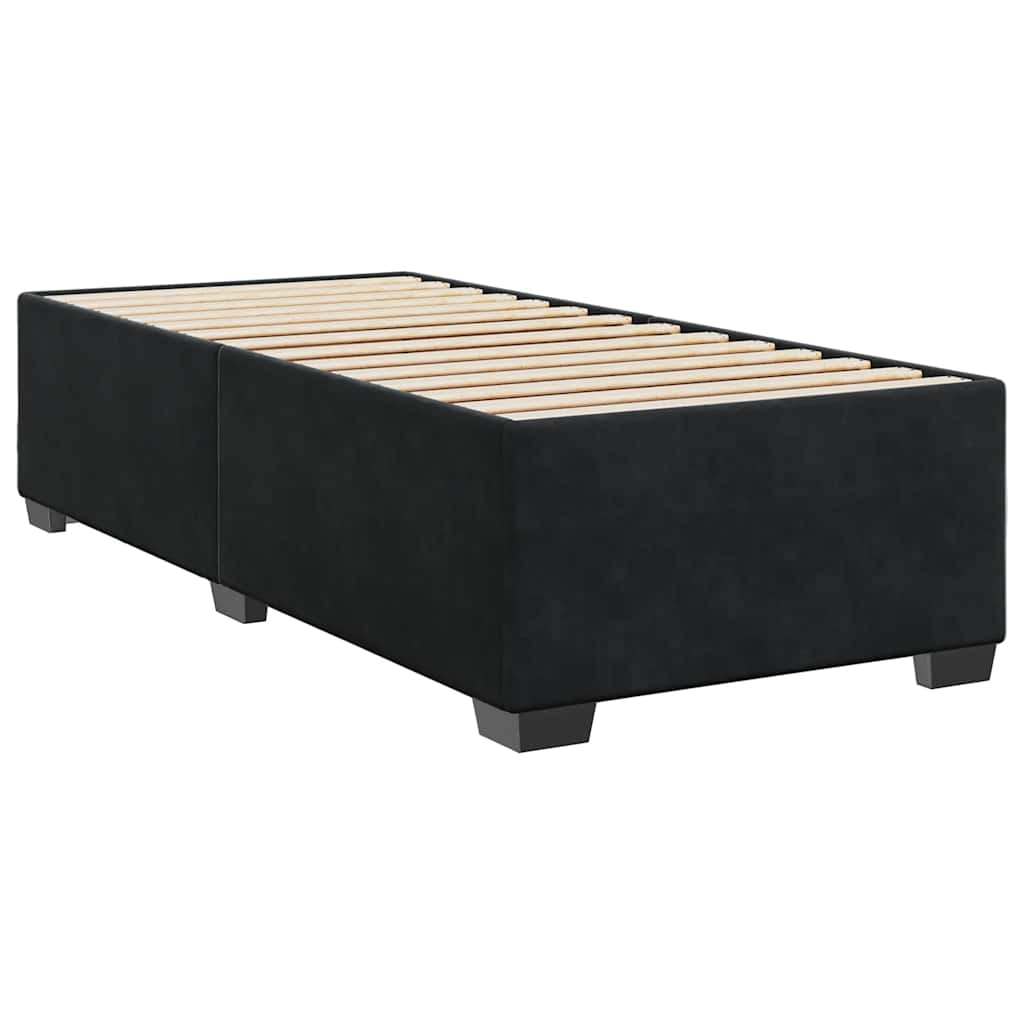 vidaXL Bed Frame without Mattress Black Single Velvet