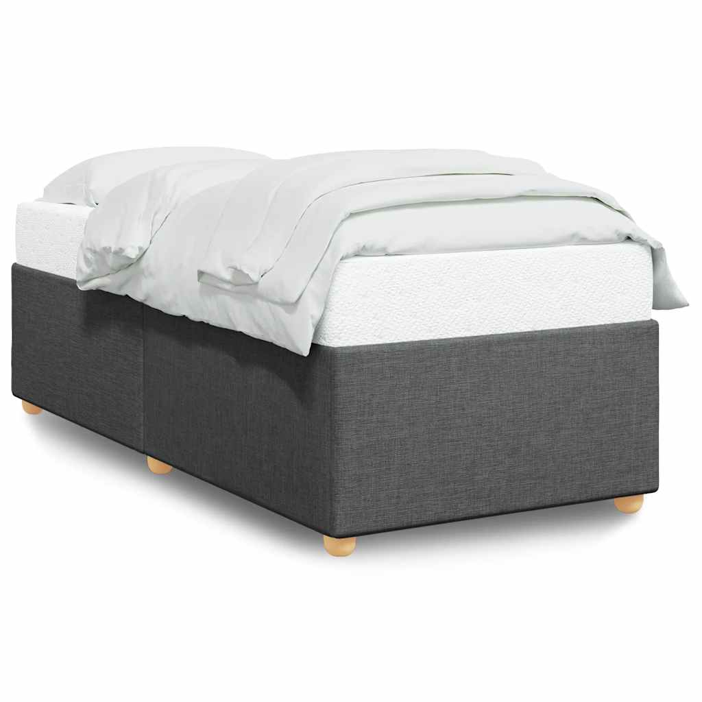 vidaXL Bed Frame without Mattress Dark Grey Single Fabric