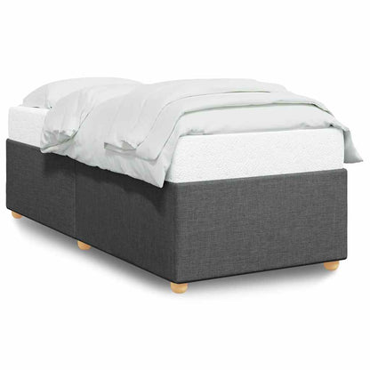 vidaXL Bed Frame without Mattress Dark Grey Single Fabric