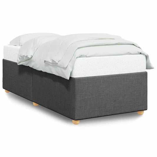 vidaXL Bed Frame without Mattress Dark Grey Single Fabric