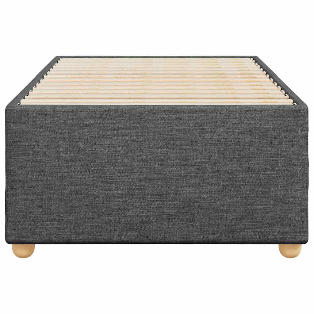 vidaXL Bed Frame without Mattress Dark Grey Single Fabric
