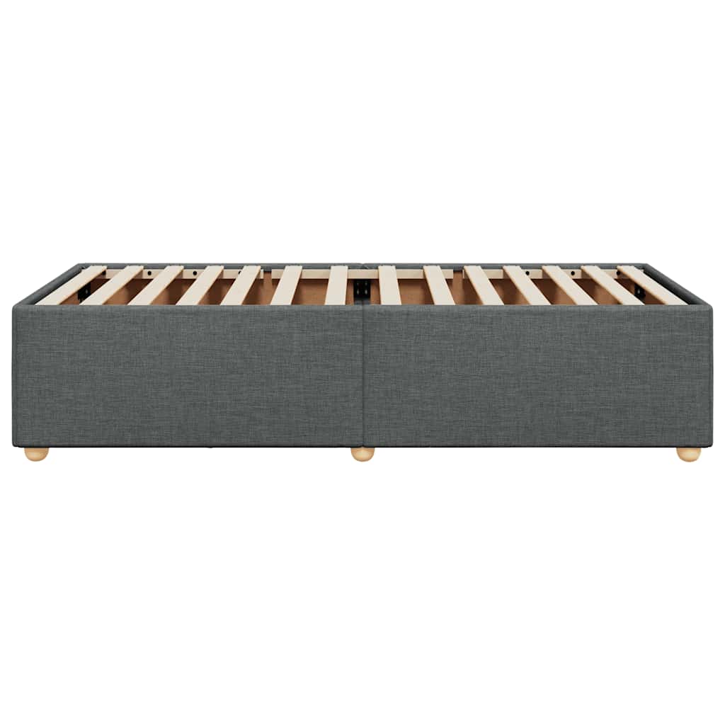 vidaXL Bed Frame without Mattress Dark Grey Single Fabric