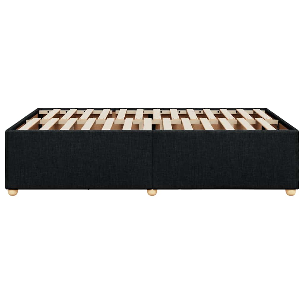 vidaXL Bed Frame without Mattress Black Double Fabric