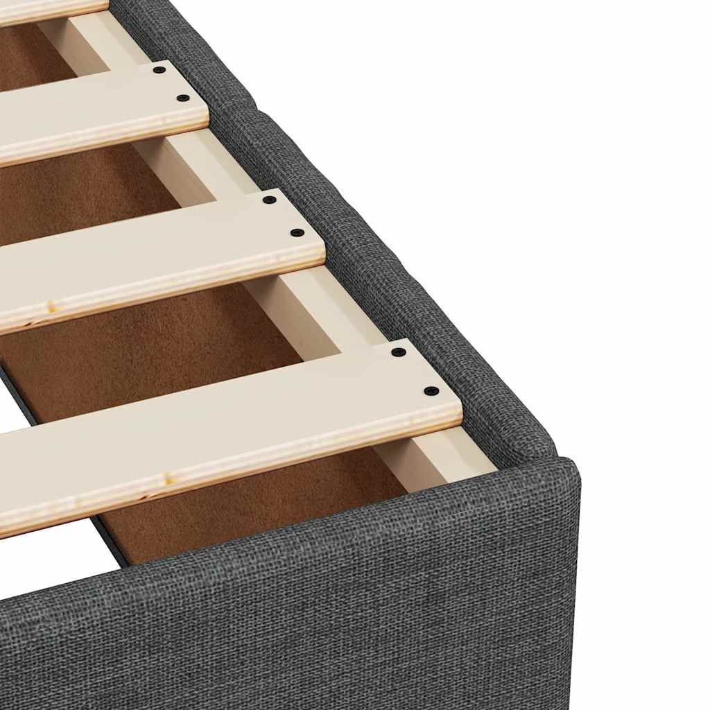 vidaXL Bed Frame without Mattress Dark Grey Single Fabric