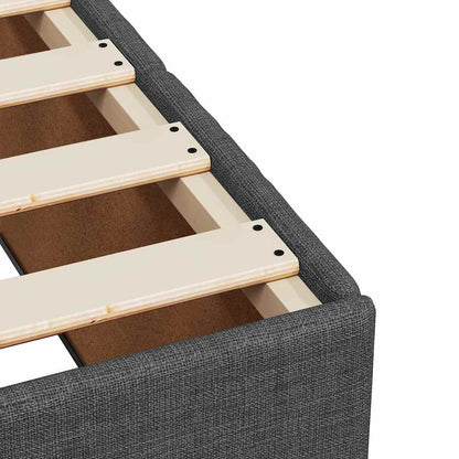 vidaXL Bed Frame without Mattress Dark Grey Single Fabric