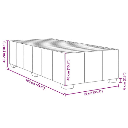 vidaXL Bed Frame without Mattress Dark Grey Single Fabric