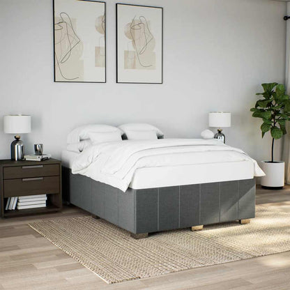 vidaXL Bed Frame without Mattress Dark Grey Double Fabric