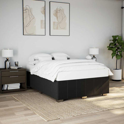 vidaXL Bed Frame without Mattress Black Double Fabric
