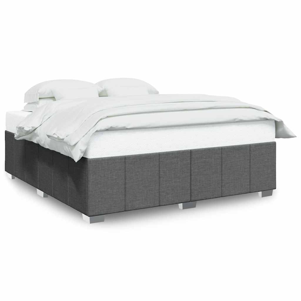 vidaXL Bed Frame without Mattress Dark Grey Super King Fabric