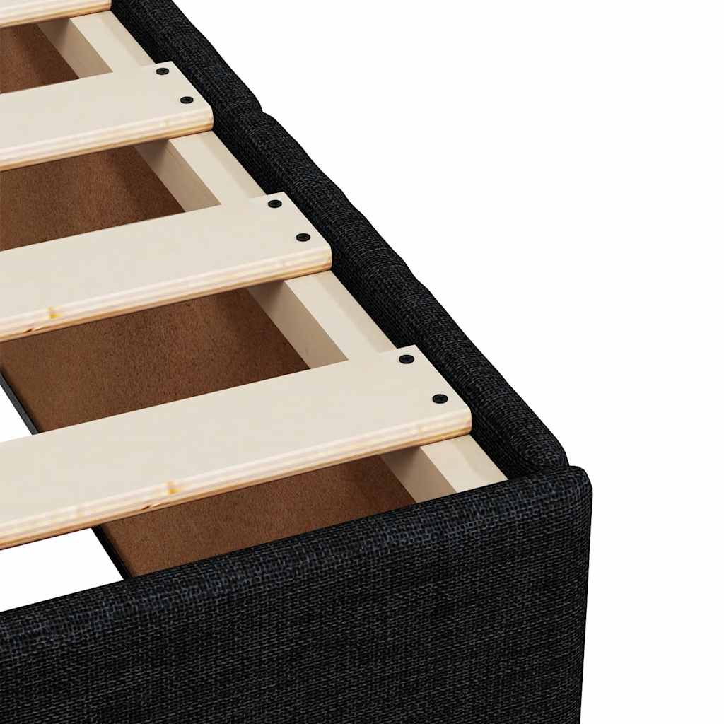 vidaXL Bed Frame without Mattress Black Super King Fabric