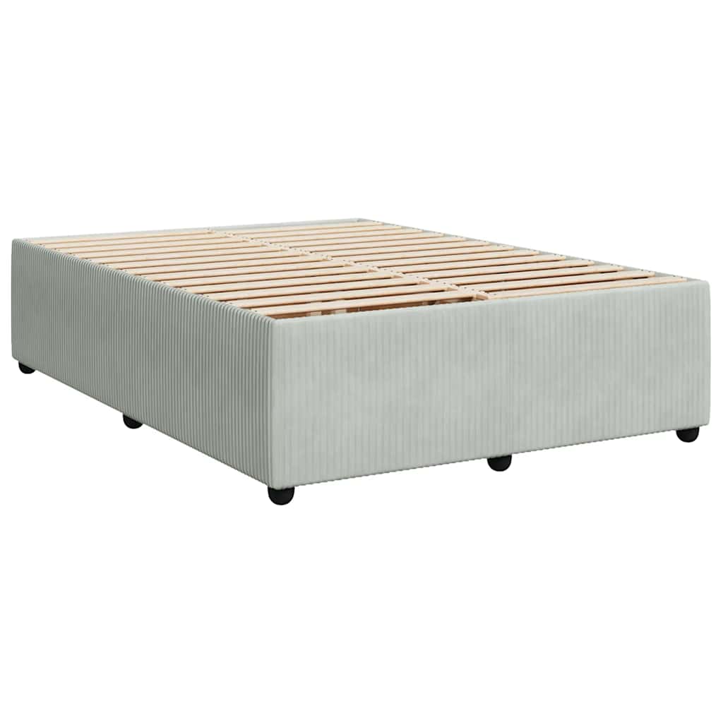 vidaXL Bed Frame without Mattress Light Grey 140x190 cm Velvet