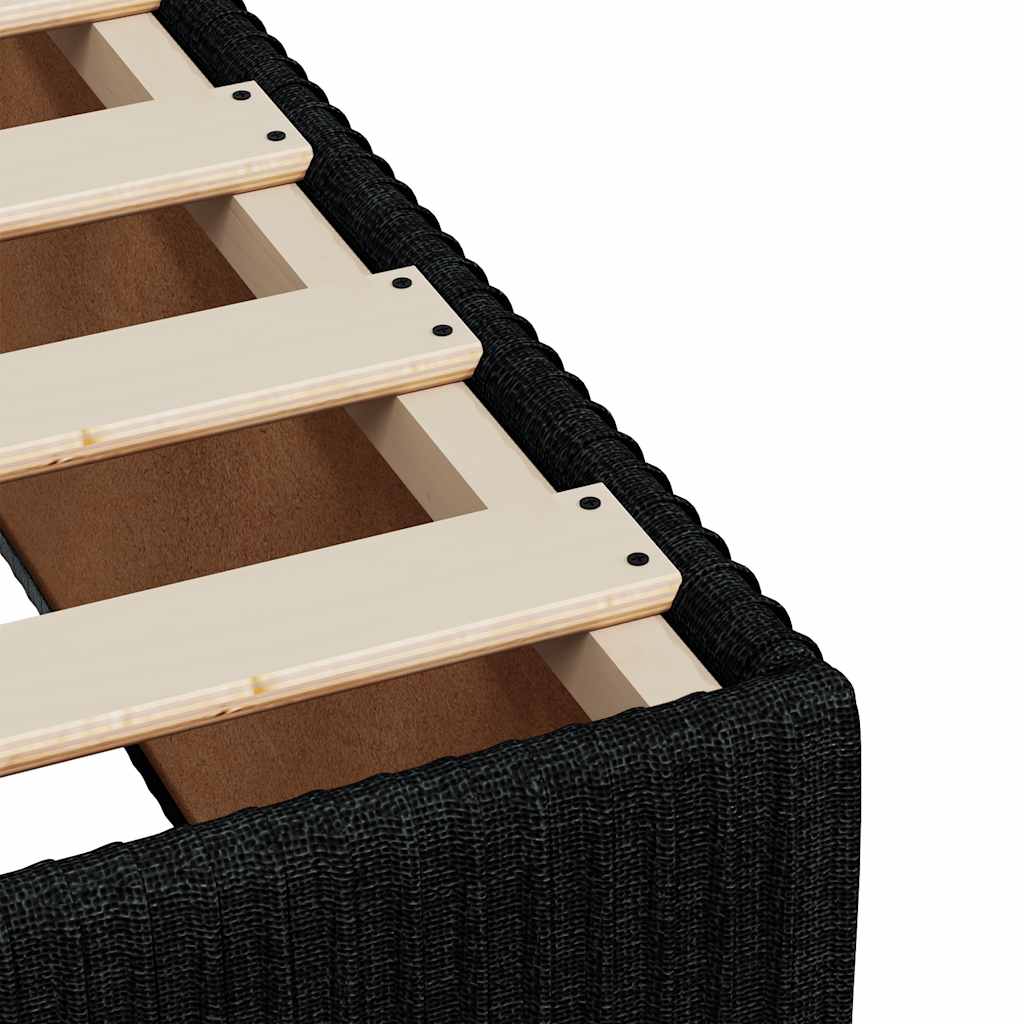 vidaXL Bed Frame without Mattress Black Single Fabric