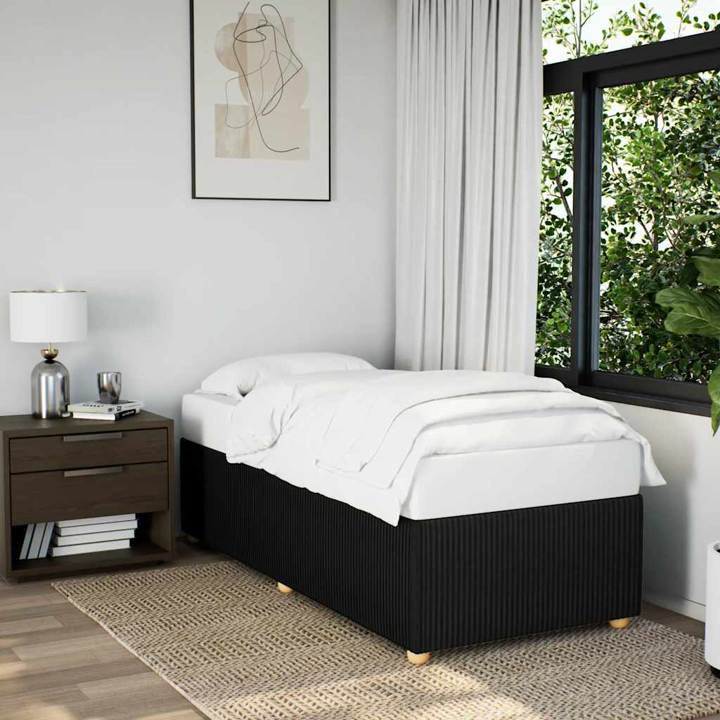 vidaXL Bed Frame without Mattress Black Single Fabric