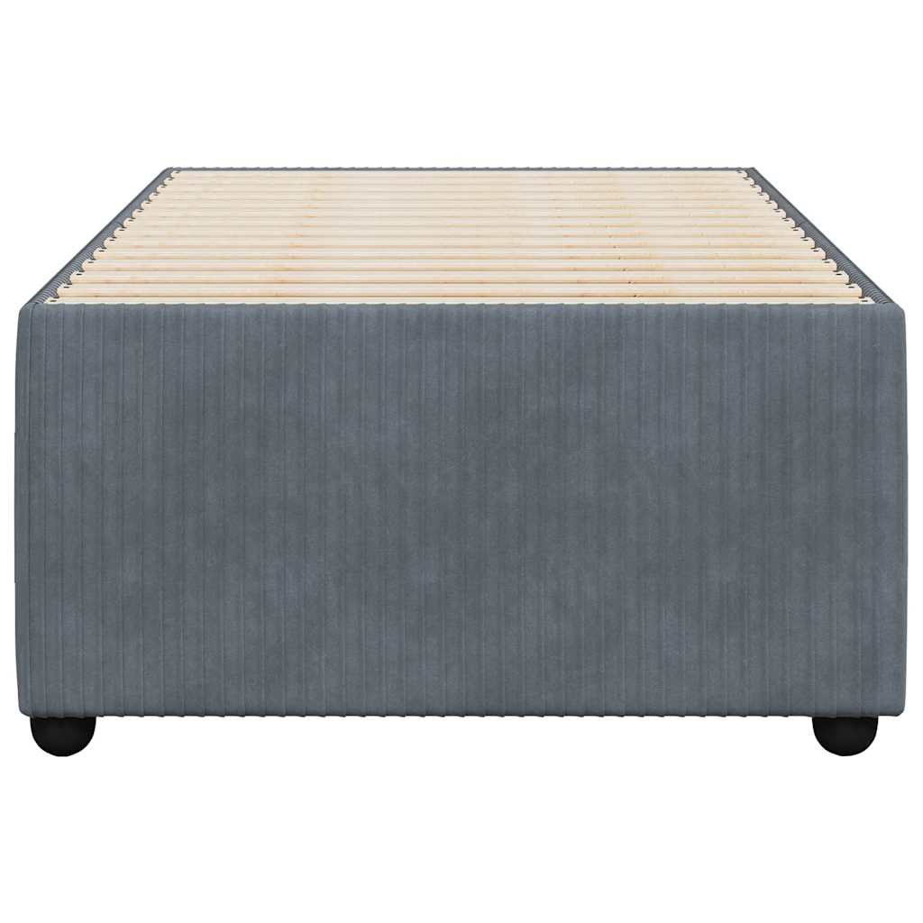 vidaXL Bed Frame without Mattress Dark Grey Single Velvet